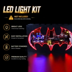 Hprosper 5V LED Lights For 76252 Batcave Shadow Box Decorative Lamp With Battery Box (Not Include Lego Building Blocks)