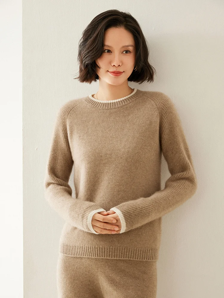 

Choice Women Autumn Winter Cashmere Sweater Basic Bottom Pullover O-Neck Casual Simple 100% Cashmere Knitwear Clothing Tops