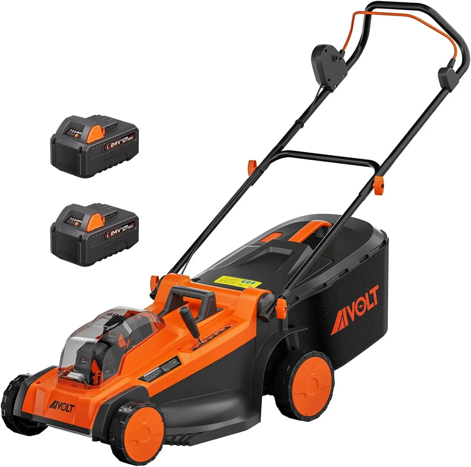 AIVOLT 48V Cordless Lawn Mower Battery Powered 17-inch Brushless Lawn Mowers Walk-Behind Push Grass Mower with 2x24V Max