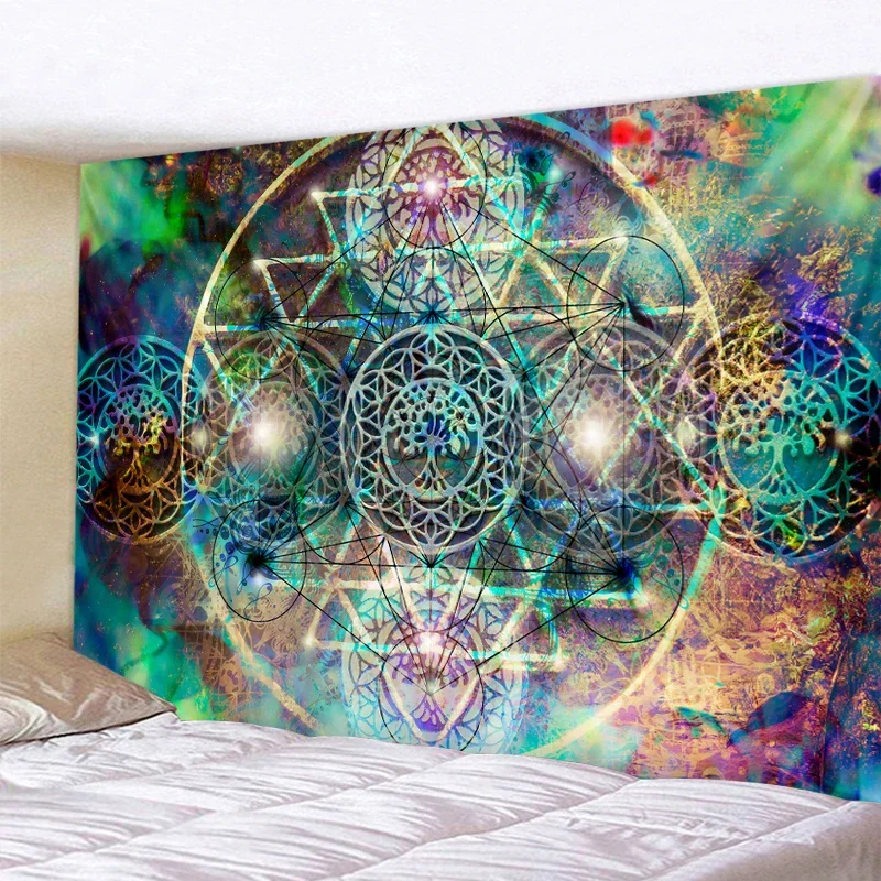 Mandala Tarot Divination Witchcraft Tapestry Sun Moon Decorative Tapestry Bedroom Tapestry