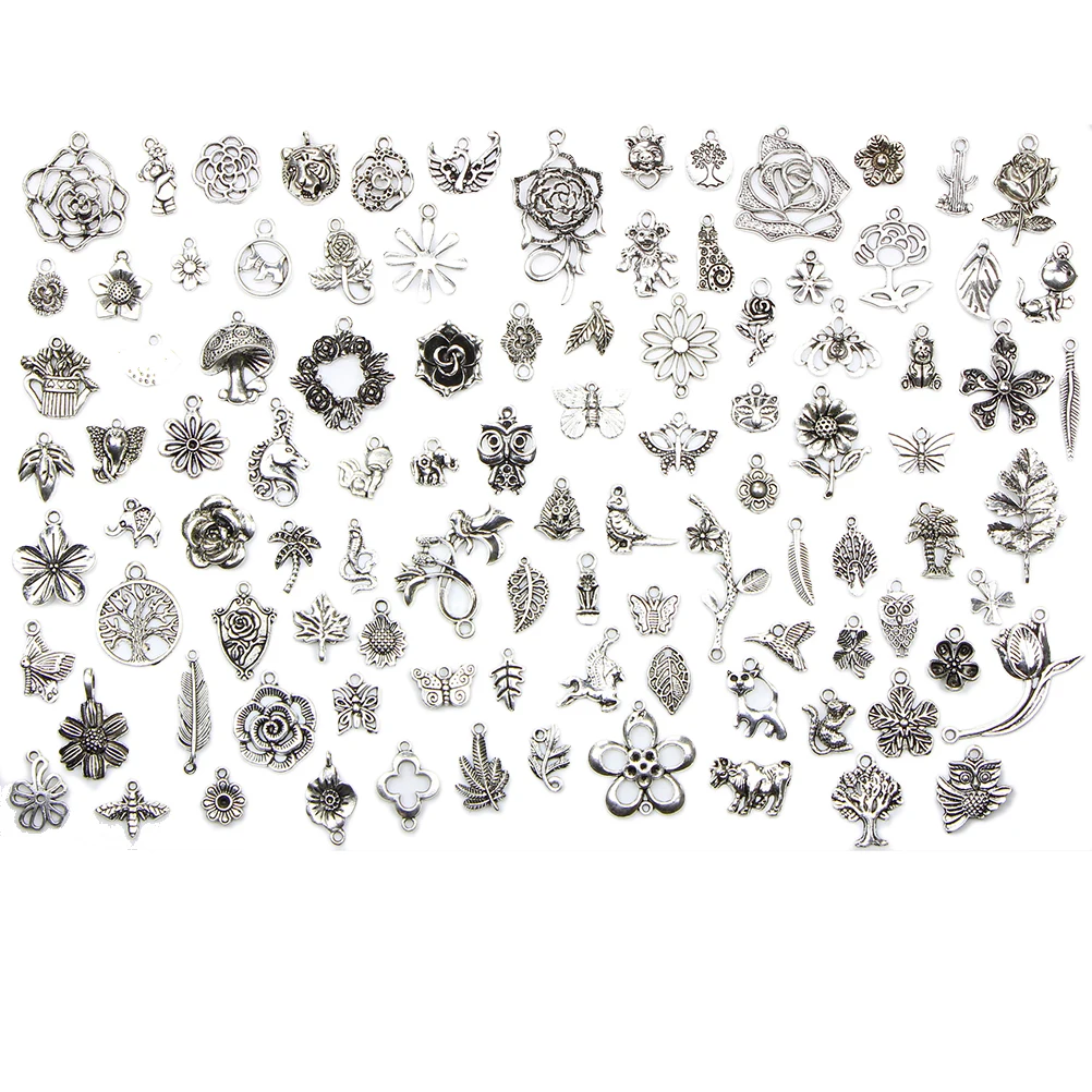 

100pcs Copper Pendant Bracelet Accessories DIY Tibetan Series Key Organizer Premium Material Charm
