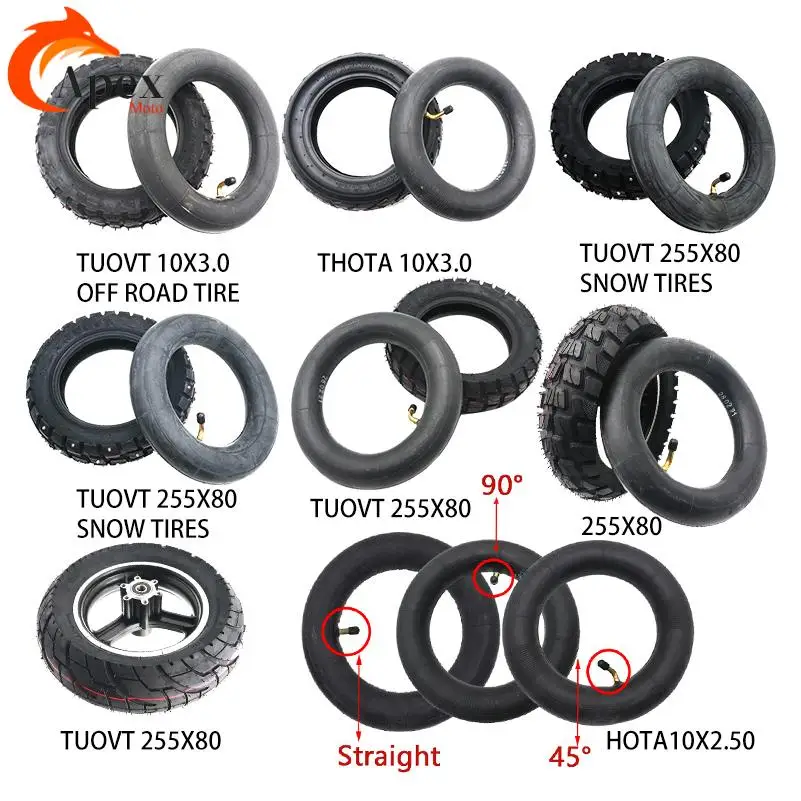 Pneu 255X80 de 10 Polegadas 10X3.0 para Inokim Oxo, Kugoo M4, Dualtron VICTOR, LUXURY, EAGLE, Speedway 4, Zero 10X, Bicicleta e Patinete Elétrico 255 80