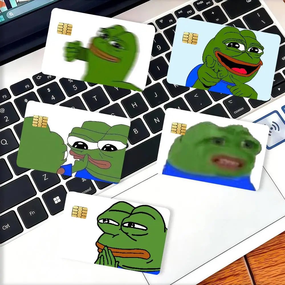 Funny P-Pepe the F-FrogS Credit Card Decorative Card Stickers Suitable For Bank Cards Metro Transit Anti-scratch Gift 4PCS