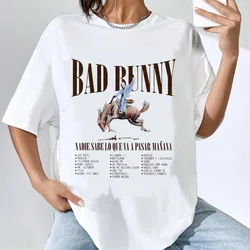 Bad Bunny Tour 2024 t-shirt teen Gothic harajuku  Classic Vintage 80s t shirt korean clothes Grunge Pastel Classic Colorful