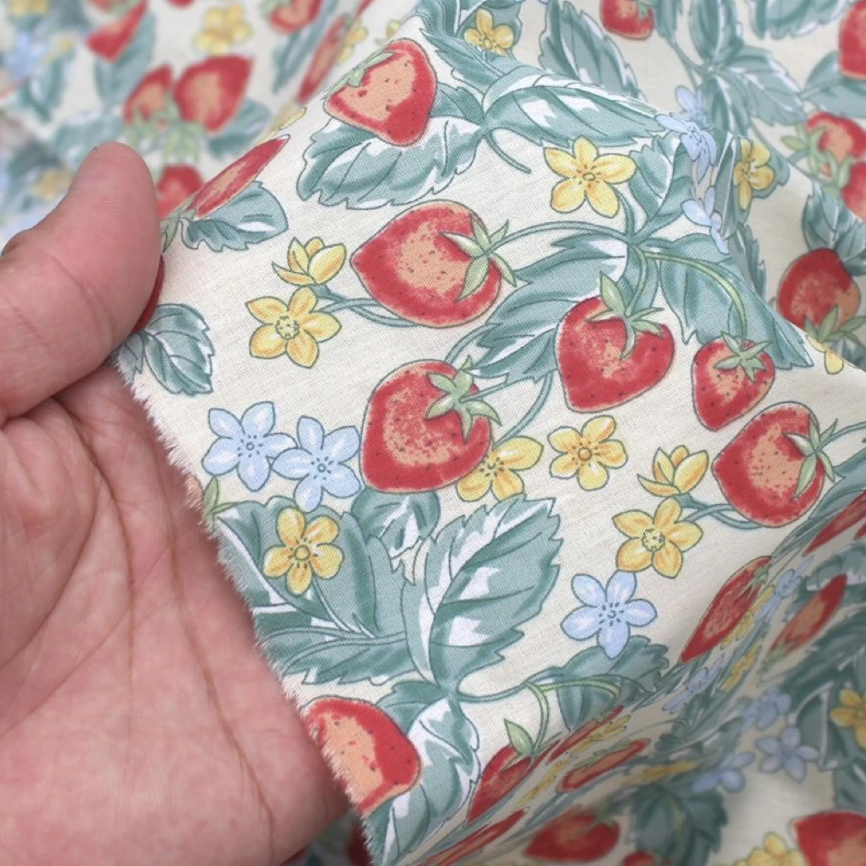 Wild Strawberry 100% Cotton Poplin Fabric 40S Like Liberty Digital Printed For Sewing Cloth Dress Skirt Kids Designer Designer