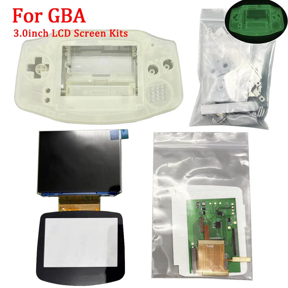

For GBA New Housing Shell Sets With 3.0inch IPS LCD Screen Kits For Nintendo GameBoy Advance Modify Kit, With Brightness Control