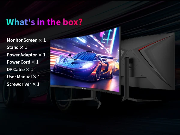KTC 32 Zoll 240 Hz gebogener Gaming-Monitor, 1000R VA, QHD (2560 x 1440p), 4000:1-Kontrast, unterstützt FreeSync GSync, HDMI2.0 (144 Hz)/DP1.4 – Detail 12