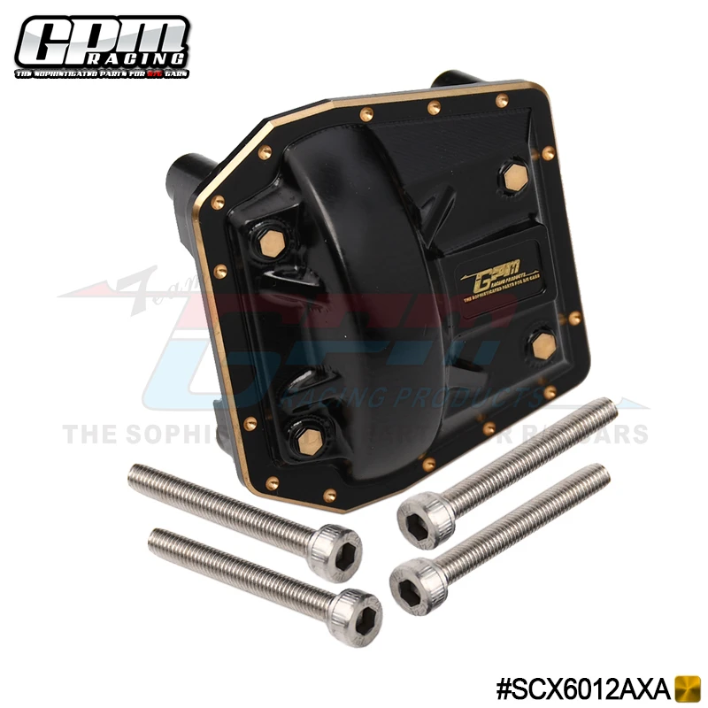 GPM Brass Front/Rear Gearbox Cover (Gold Inlay Version) For AXIAL 1/6 SCX6 Jeep