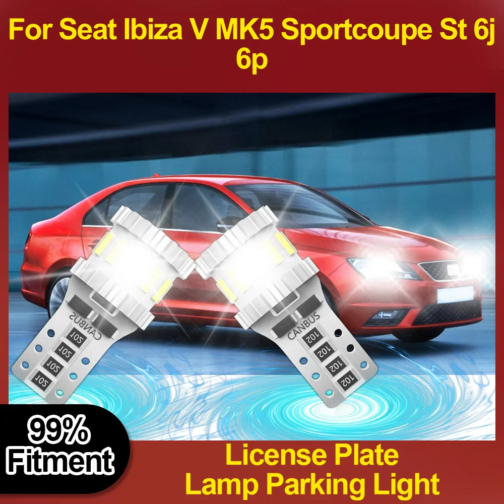 

Super Bright T10 W5W License Plate Lamp 6000K Parking Light 3400LM 360 Degree Lighting For Seat Ibiza V MK5 Sportcoupe St 6j 6p