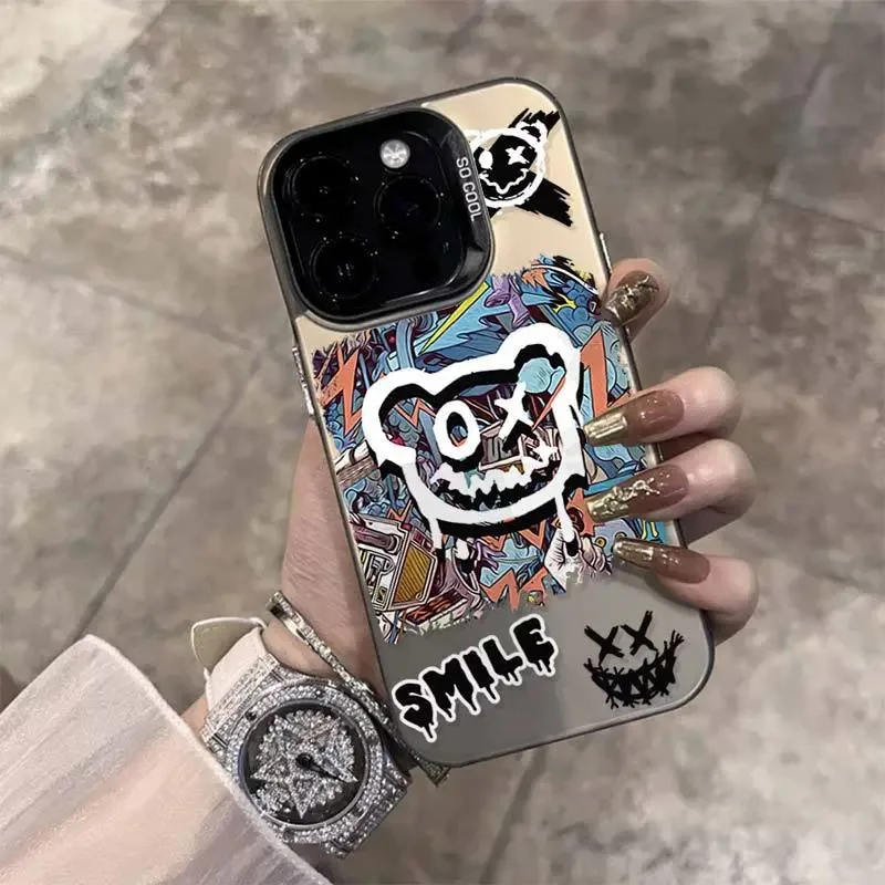 Para iPhone 11 funda de borde suave fundas todo incluido para iPhone 12 13 11 14 15 ProMax XR X XS 15 7/8 Plus contraportada graffiti parachoques