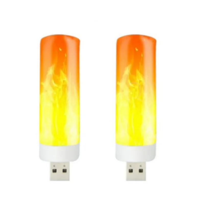 USB LED Atmosfera Night Light, Flame Lamp, Power Bank, Camping Iluminação, Cigarette Lighter Effect