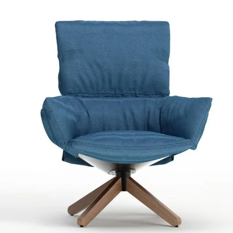Modern minimalist creative leisure chair designer living room hotel negotiation area rotatable corduroy fabric sofa chair
