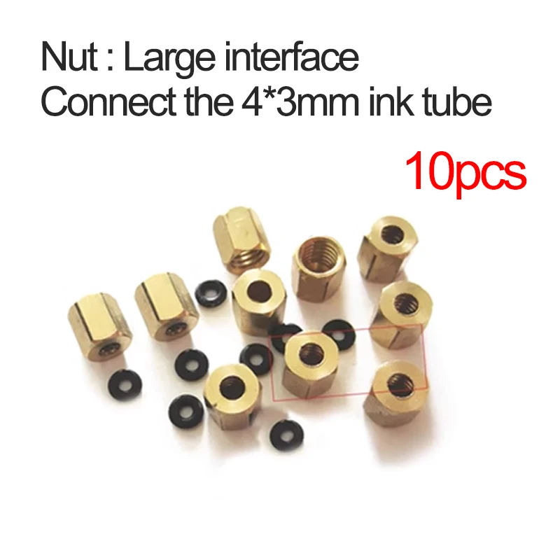 20pcs Ink damper Nut for Epson L1800 L805 1390 DX5 1900 2000 L800 2400 R230 R330 DX7 5113 4720 screw connector Copper cap