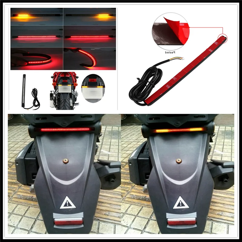 Motorcycle LED Tail lamp Plate Light Brake Stop Turn Signal Strip for TRIUMRH 1200 EXPLORER HONDA XR230 MOTARD XR250