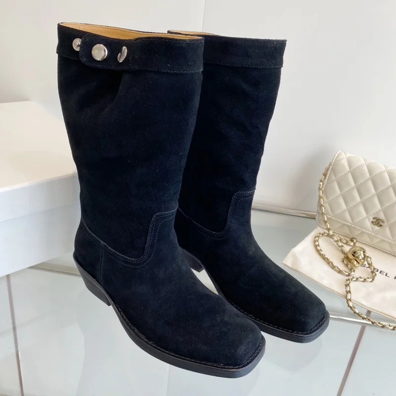 

Fall/Winter New Style Western Combat Boots - Laid-back French-style Soft and Comfortable Beautiful and Comfortable Women's Boots