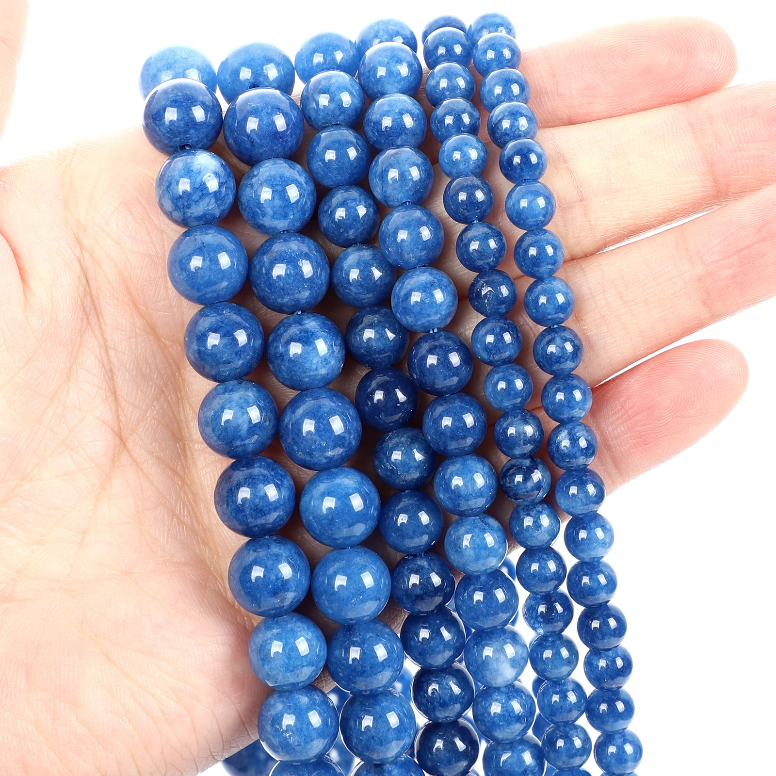 Natural Stone Beads Kyanite Stone Round Loose Spacer Bead For Jewelry Making Needlework DIY Bracelet Accessories Strand 6/8/10MM