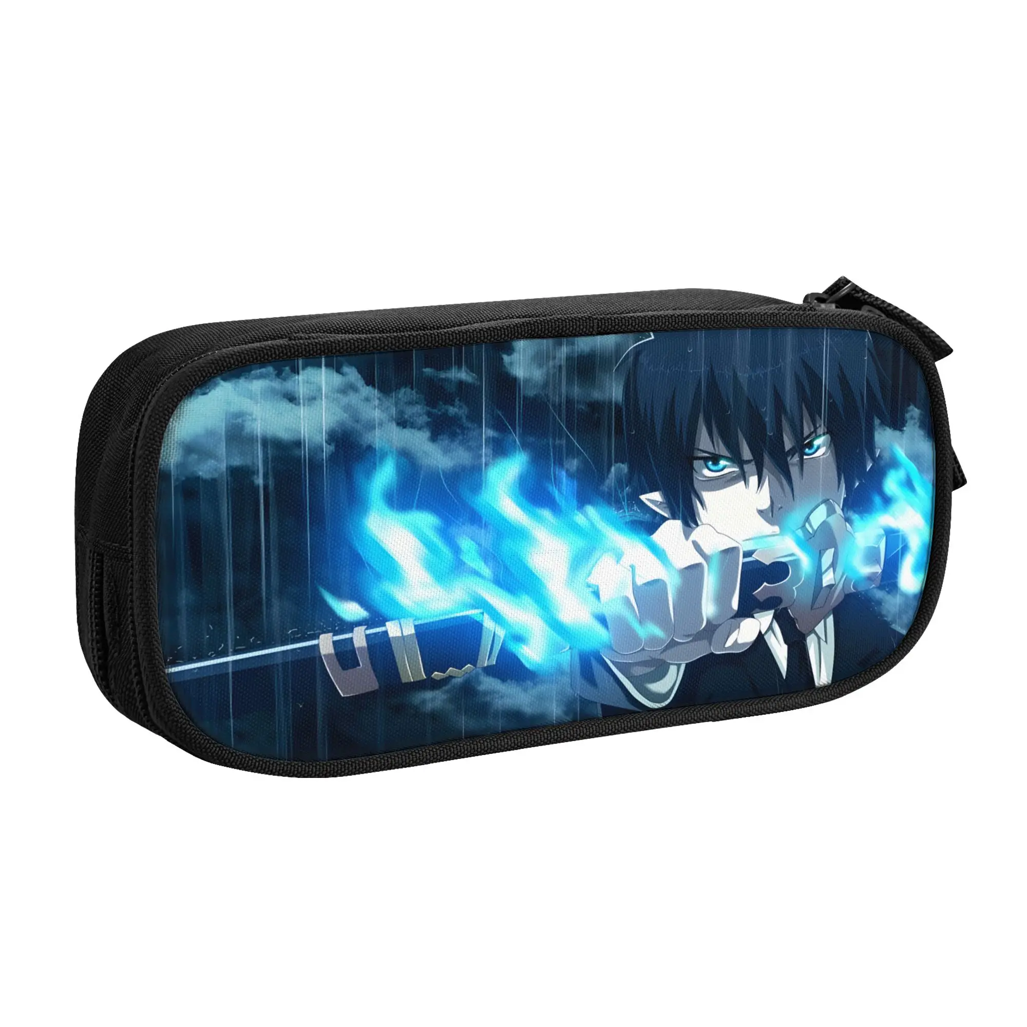 

1 Piece Blue Exorcist Pencil Cases for Students Blue Flame Draw Pen Box Pencil Bag Big Capacity Pencil Pouch Pen Holder