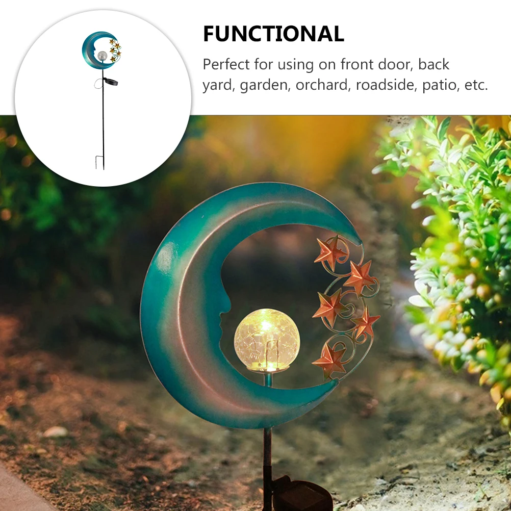 

Solar Ground Plug LED Garden Lamp Moon Shape Lawn Solar Path Outdoor Decorative Night Light Energy Saving Bright Uniform Light