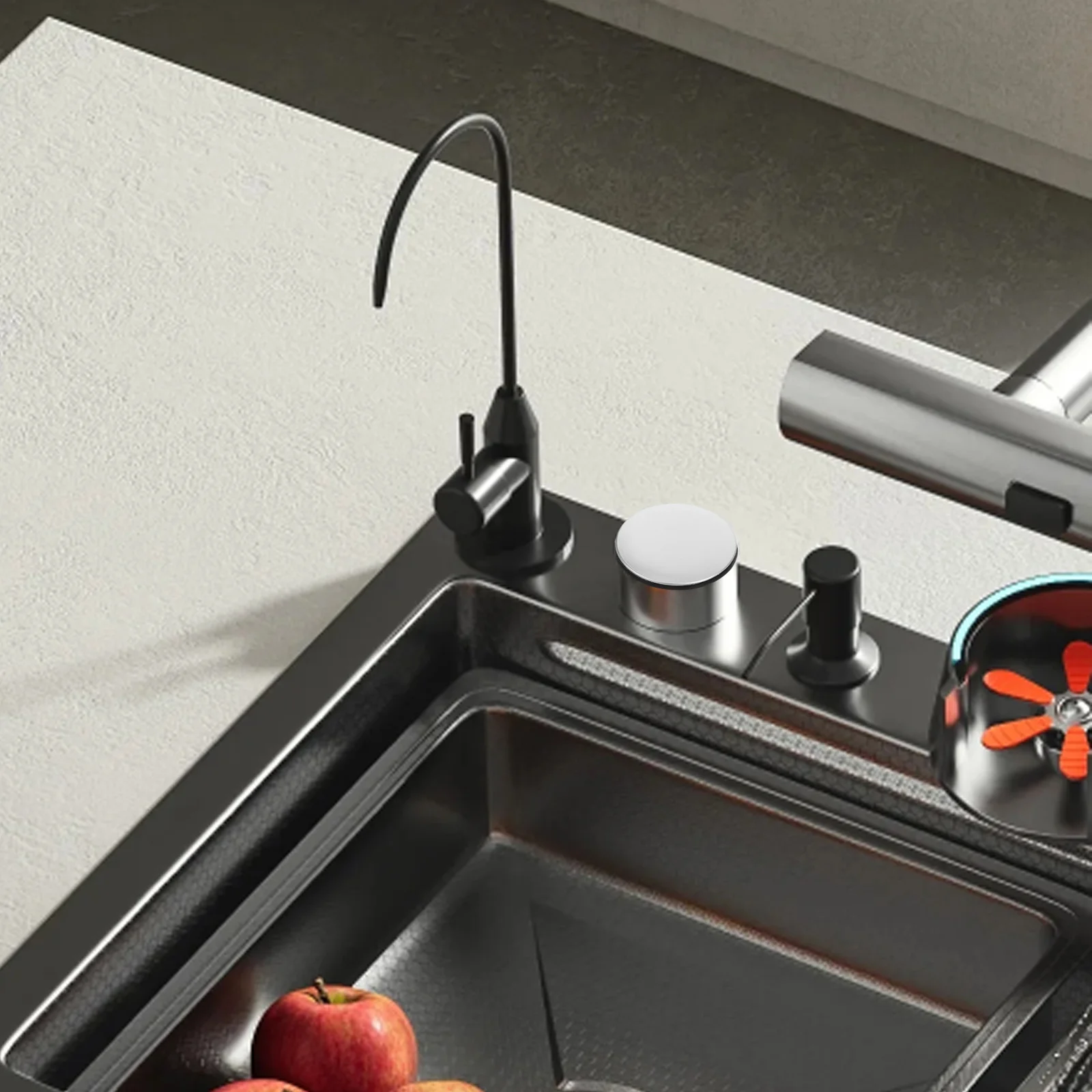 

2pcs Stainless Steel Sink Hole Cover 31-40Mm Kitchen Faucet Cap Durable Pp Sealing Ring Leakproof Design For Sink Basin