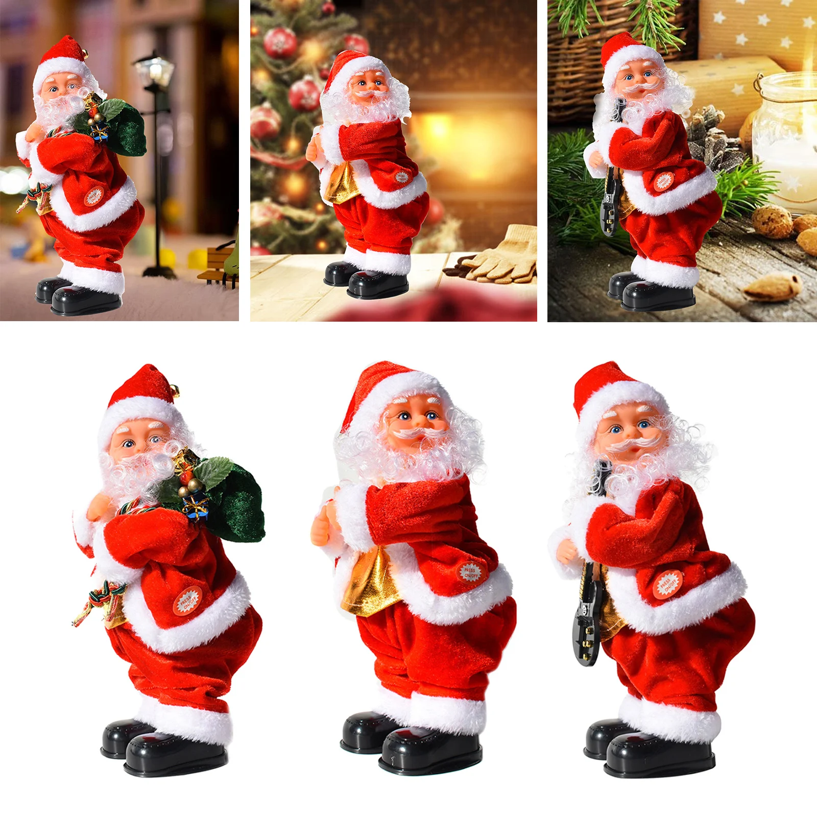 

Electric Santa Claus Doll Toys Dancing Singing Doll Shaking Hip Santa Figure Christmas Ornaments Decor for Desk Xmas Kids Gift