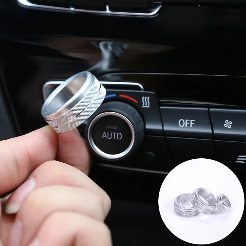 Alloy Volume Air Conditioning Knob Ring Trim 3PCS For BMW 1 Series Hatchback 2 3 4 Series 3GT New X1 Car Accessories