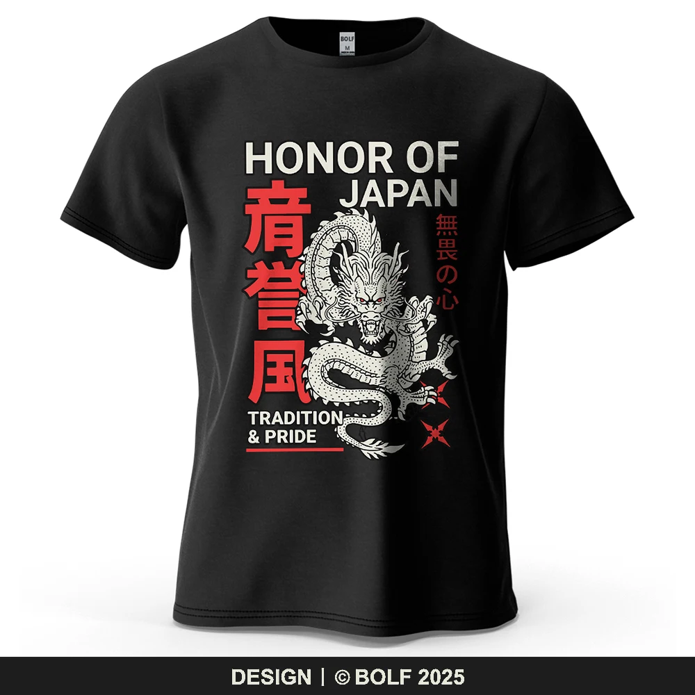 Dragon Honor Traditionelles bedrucktes Herren-T-Shirt aus 100 % Baumwolle, übergroße Grafik-T-Shirts für Damen, Tops, T-Shirts, Streetwear