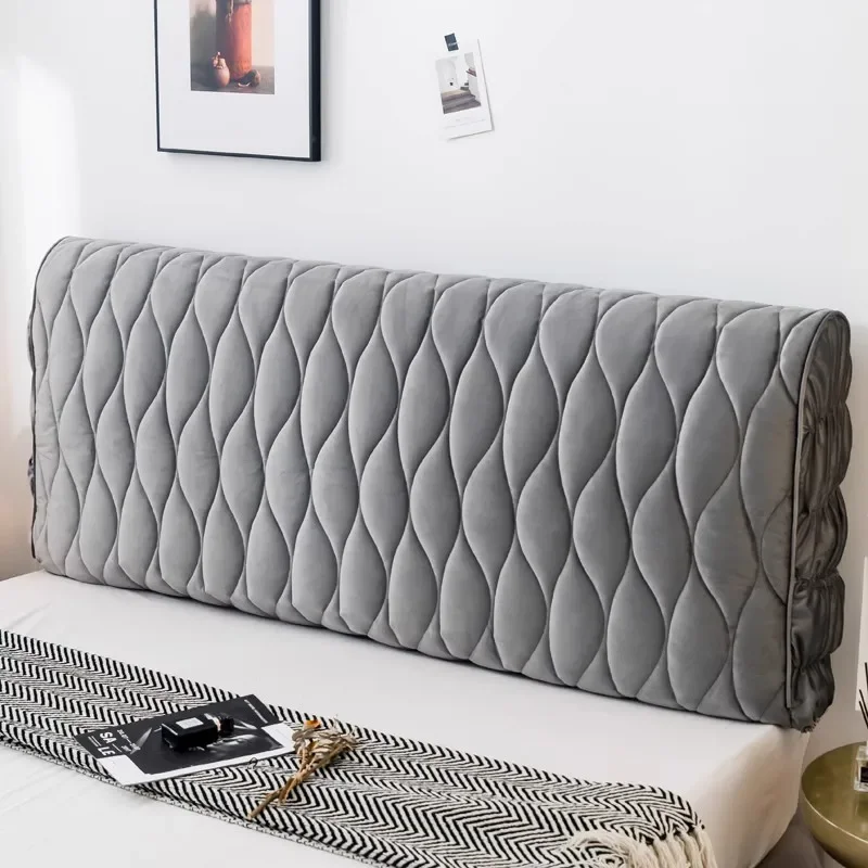 

Luxury Velvet Thicken Quilted Headboard Cover Short Plush All-inclusive Bed Head Cover Double Side Quilting Bedside Cover