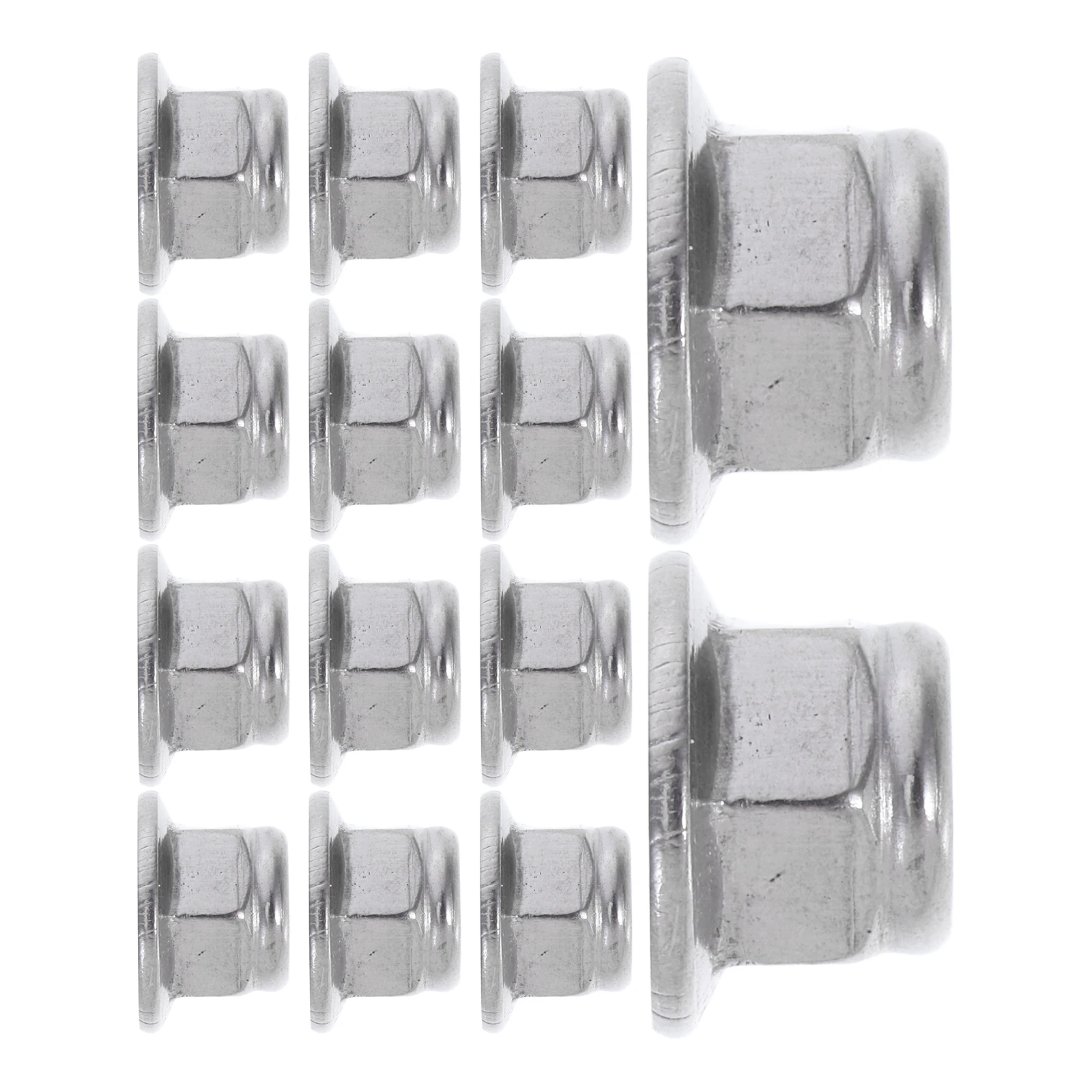 

50 Pcs Stainless Steel Flange Nuts Fasteners Nylon Insert Hardware for Construction Automotive Bolts
