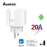 EWelink WiFi Smart Socket 20A EU Smart Plug With Power Monitoring Timing Function Voice Control Via Alexa Google Home Yandex