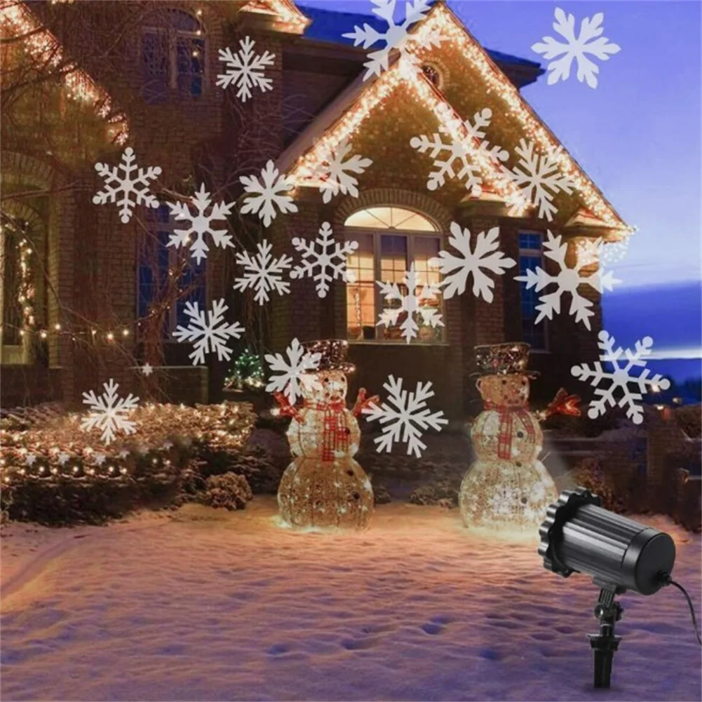 Snowflake Pattern Projector Lamp, IP65 impermeável, jogos em casa, quarto, decoração do quarto das crianças, ao ar livre, atacado, 4W