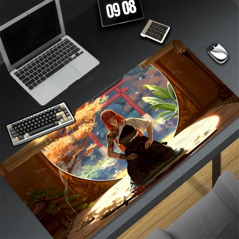 

Pattern Game Mousepad Pad Rubber Mouse Mat Samurai Warrior Desk Gaming Non Slip Table Mat PC Gamer Cabinet Mousepad Keyboard Pad