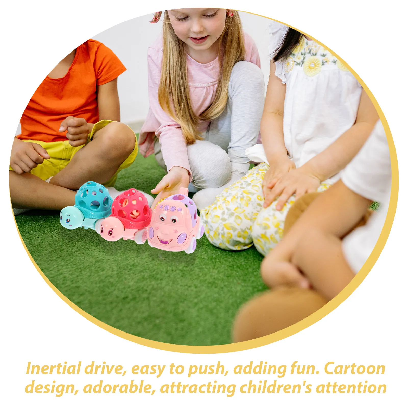 3 szt. Autka do pchania z motywem zwierząt z kreskówek, wykonane z wytrzymałego silikonu ABS, napęd inercyjny, prezent urodzinowy/świąteczny dla dzieci, rozwijająca koordynację ręka-oko