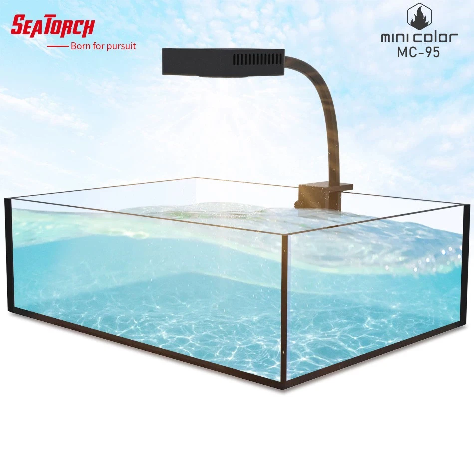 SeaTorch-luz LED para acuario de agua dulce, luz de arrecife para Nano pecera, Color MC-95, azul y blanco, Min