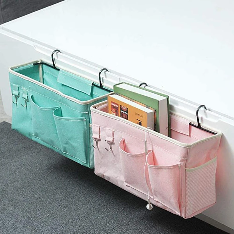 Bedside Bag Organizer Loft Bed Storage Basket Holds Books Magazines  Toys Cell Phone Headphones Sofa Side Hanging Couch