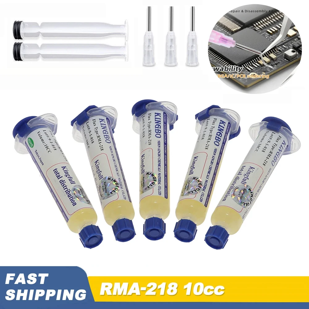 Original RMA-218 10cc Solder Flux Soldering Iron Welding Flux Consumer Electronics Repair Solder Paste For Phone LED BGA SMD PGA