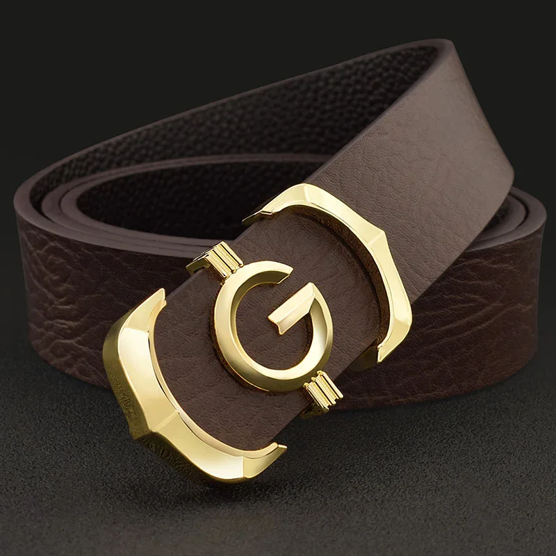 Cintura nera con lettera G Cintura da uomo di lusso con personalità della moda Cintura casual in vera pelle di vitello di design Ceinture Homme