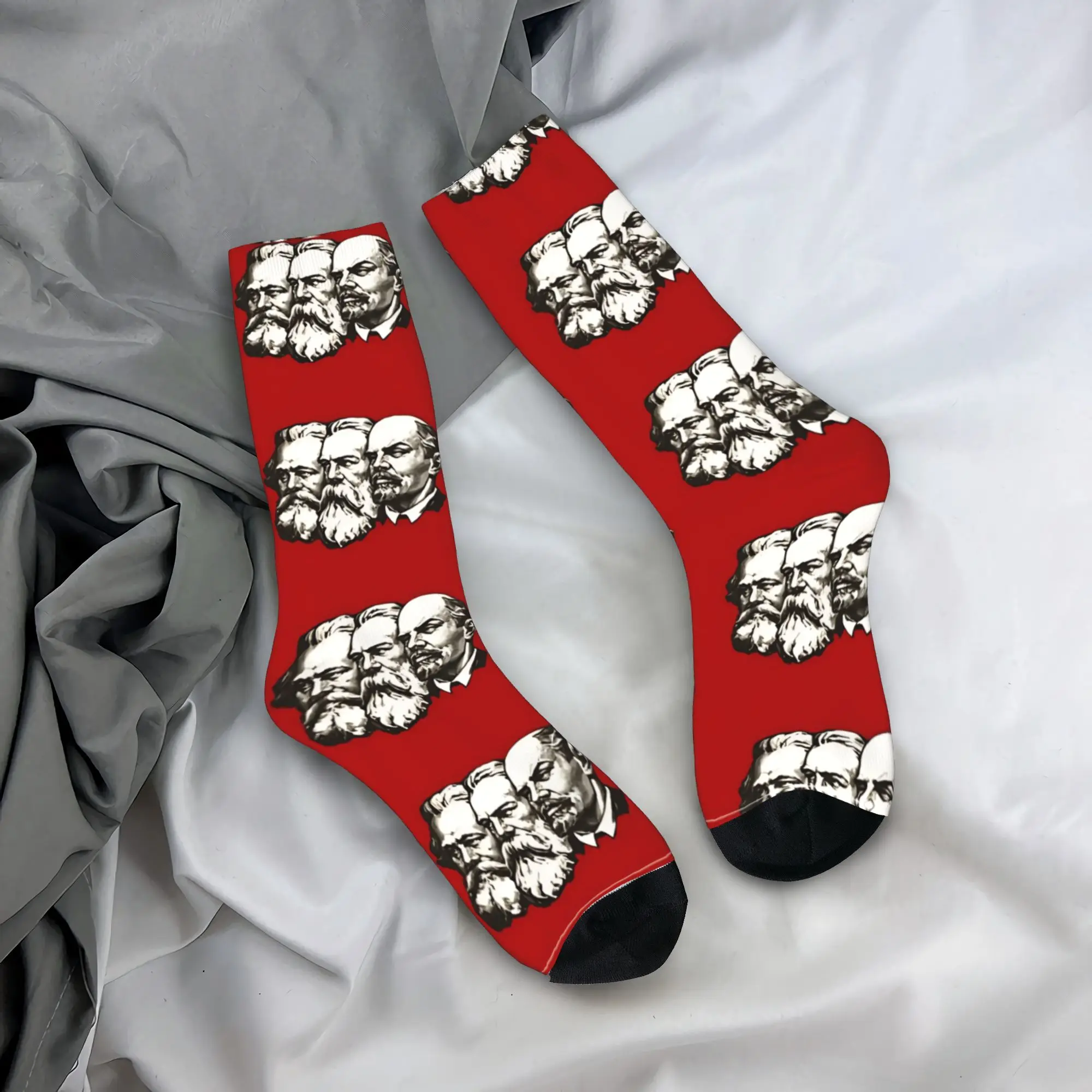 

Маркс Энгельс и Ленинские чулки с рождественским дизайном, корейские носки, зимние нескользящие носки, мужские средние мягкие носки для скалолазания