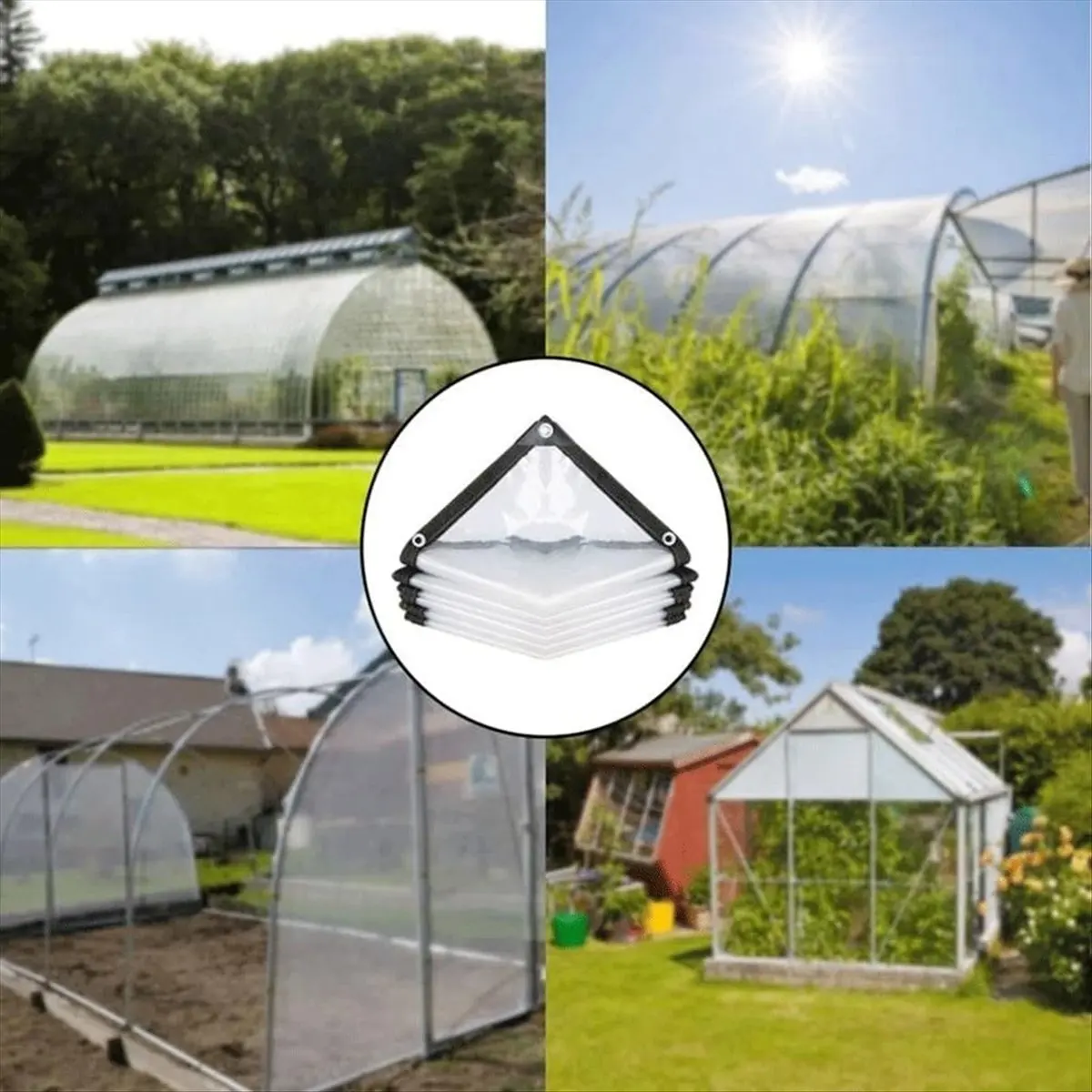 ABFW 6.6x6.6 FT Clear Waterproof Tarps, Tarp With,Clear Tarps for Patio,for Covering Henhouse Porch Canopy Plant Camping