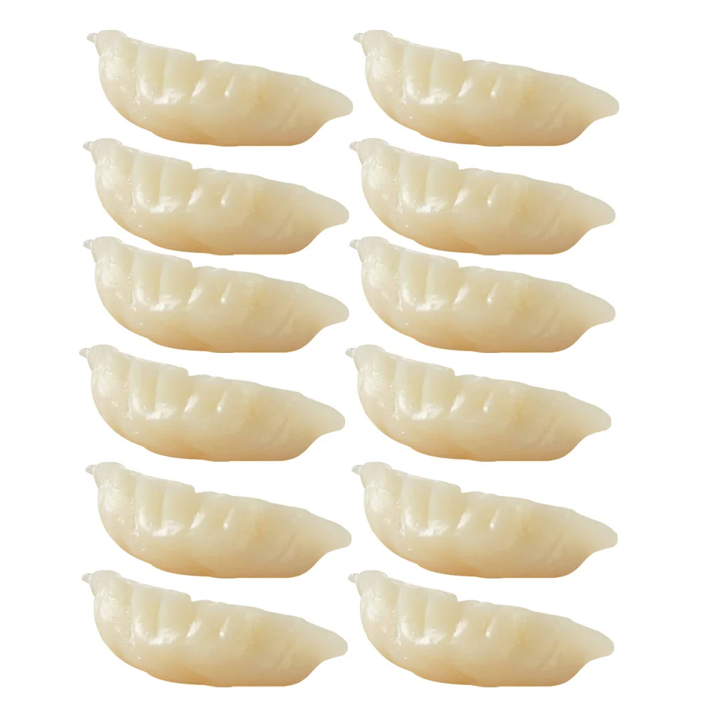 

12Pcs Artificial Dumpling Models Simulation Mini Dumplings Durable PVC Fake Food Decor for Photography Props Mini Dumplings