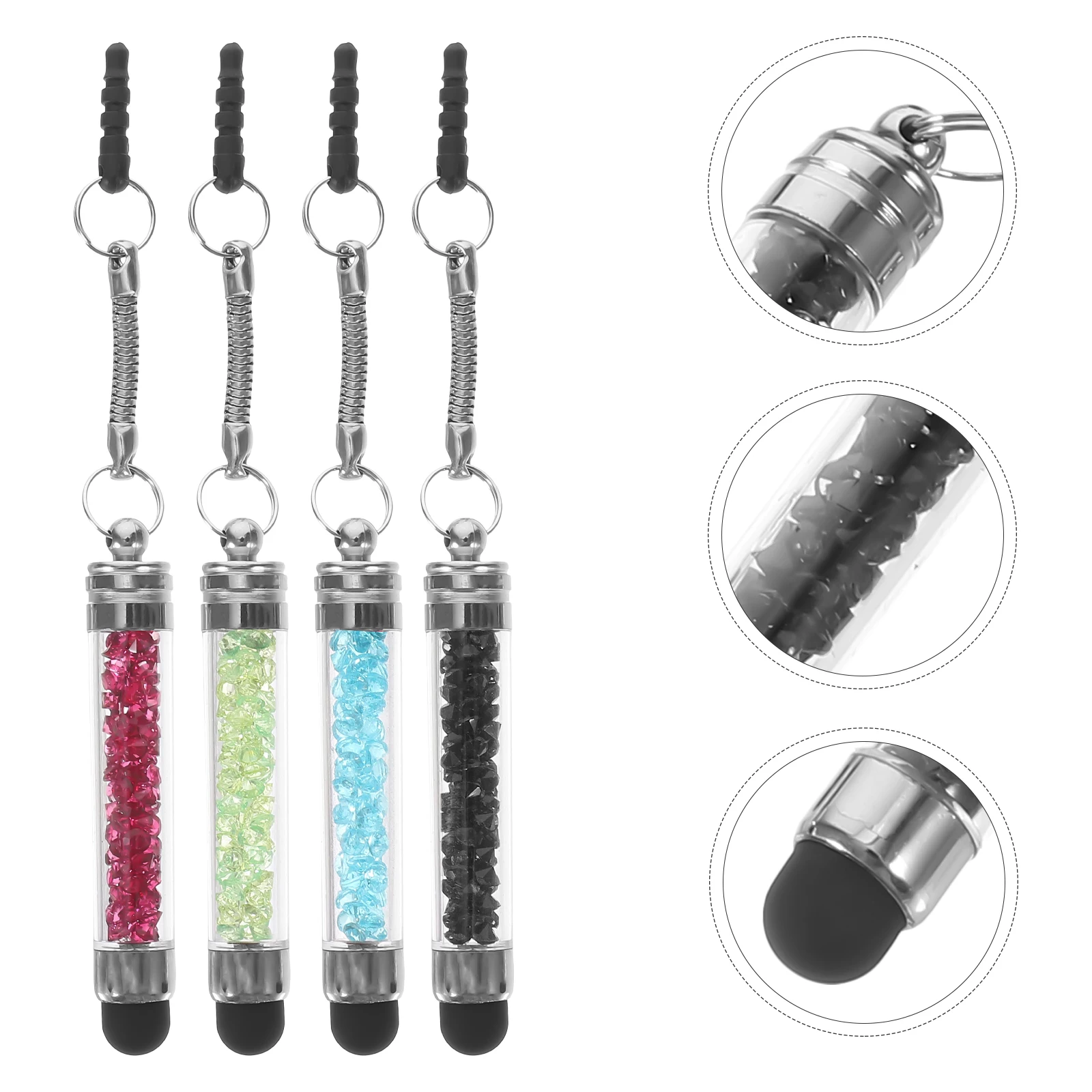 

8 Pcs Mobile Phone Pendant Stylus Durable Sensitive Tip Touch Screen Pens for Tablets Smartphones Practical Storage