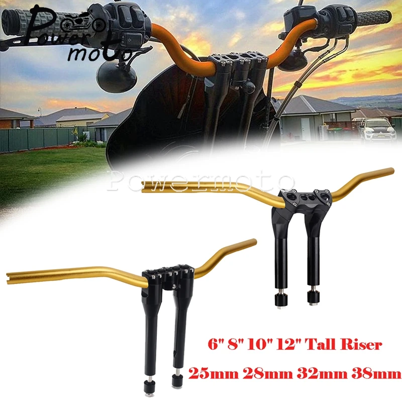 

Motorcycle Club Style Modular Upright/bend Handlebar Risers Kit 25mm 28mm 32mm 38mm Clamp For Harley Dyna Low Street Bob Softail