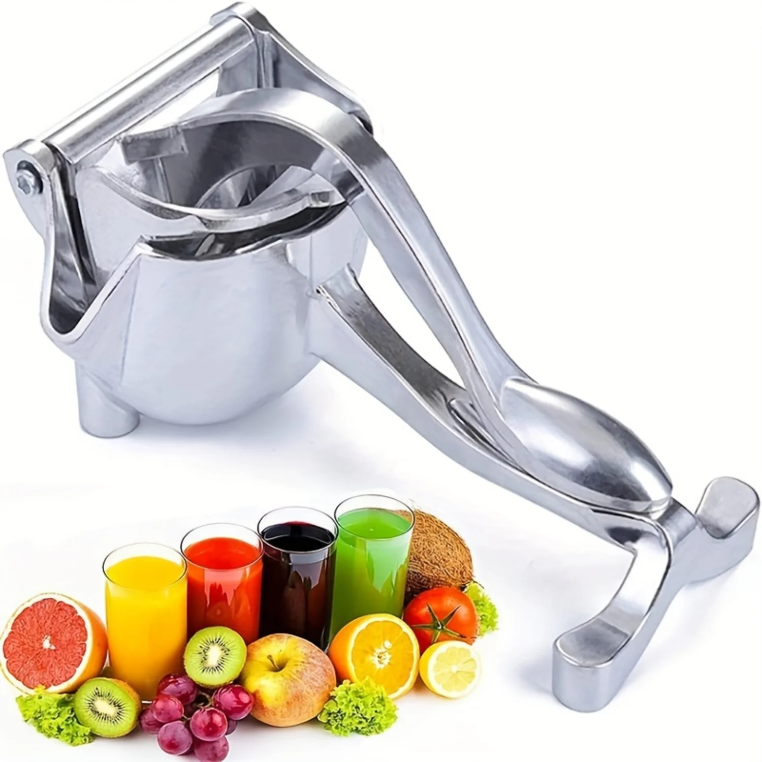 

Premium Stainless Steel Manual Citrus Juicer - Hand Press for Fresh Lemon & Lime Juice in Kitchens - Durable Silver Squeezer