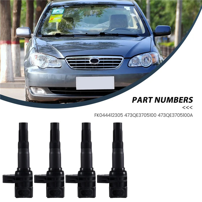 

B07A-4Pcs Катушка зажигания для BYD 1.5L F3 2011- Qin 2018-G3 2011- L3 2011- T3 2017- YUAN 1.5L 2015- 473QE3705100 FK044412305