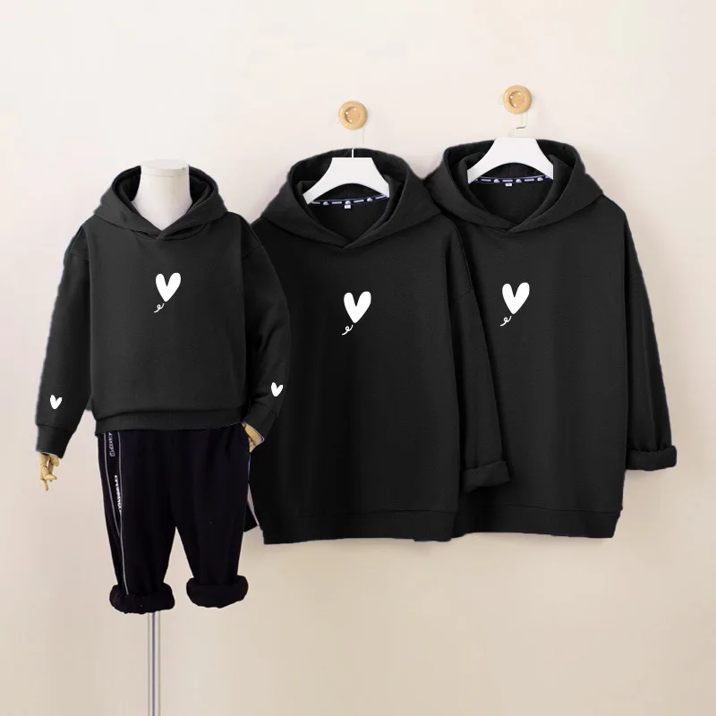 Family Matching Sweatshirt Mother Daughter Clothes Cotton Hoodies Long Sleeve Sweatshirt for Mother Kids Family Outfits