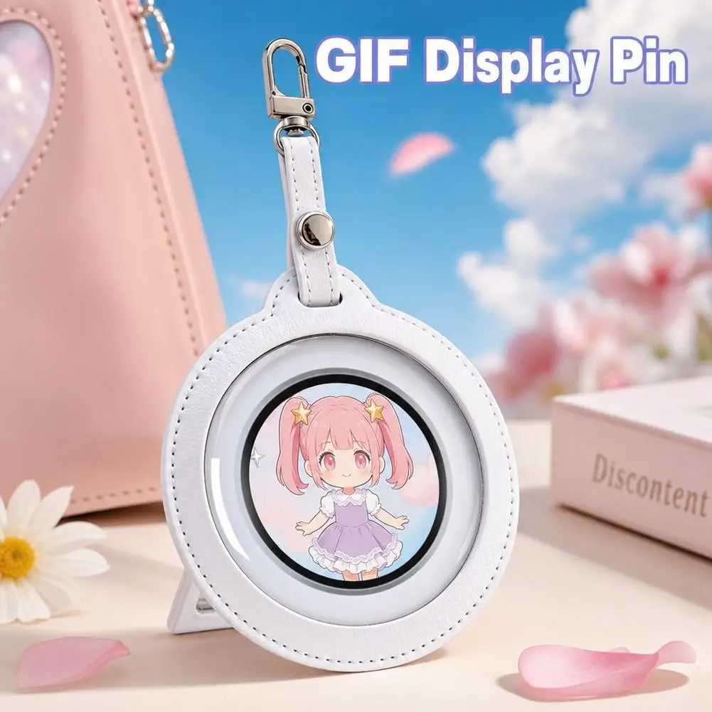 Electronic Badge Mini Digital Pin HD Color Screen Bluetooth Connected Custom GIF Type-C Charging Decor Brooch For Anime Fans
