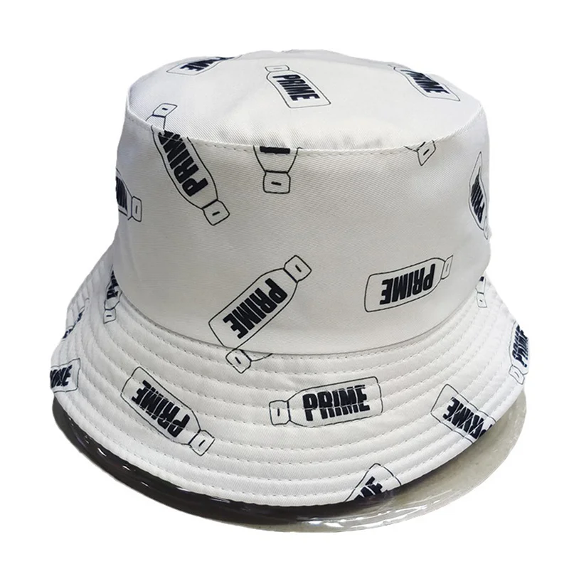 Letter Print Bucket Hat Panama Fisherman Hats Men Women PRIME Printing Harajuku Summer Outdoor Hip Hop Bob Cap Gorras