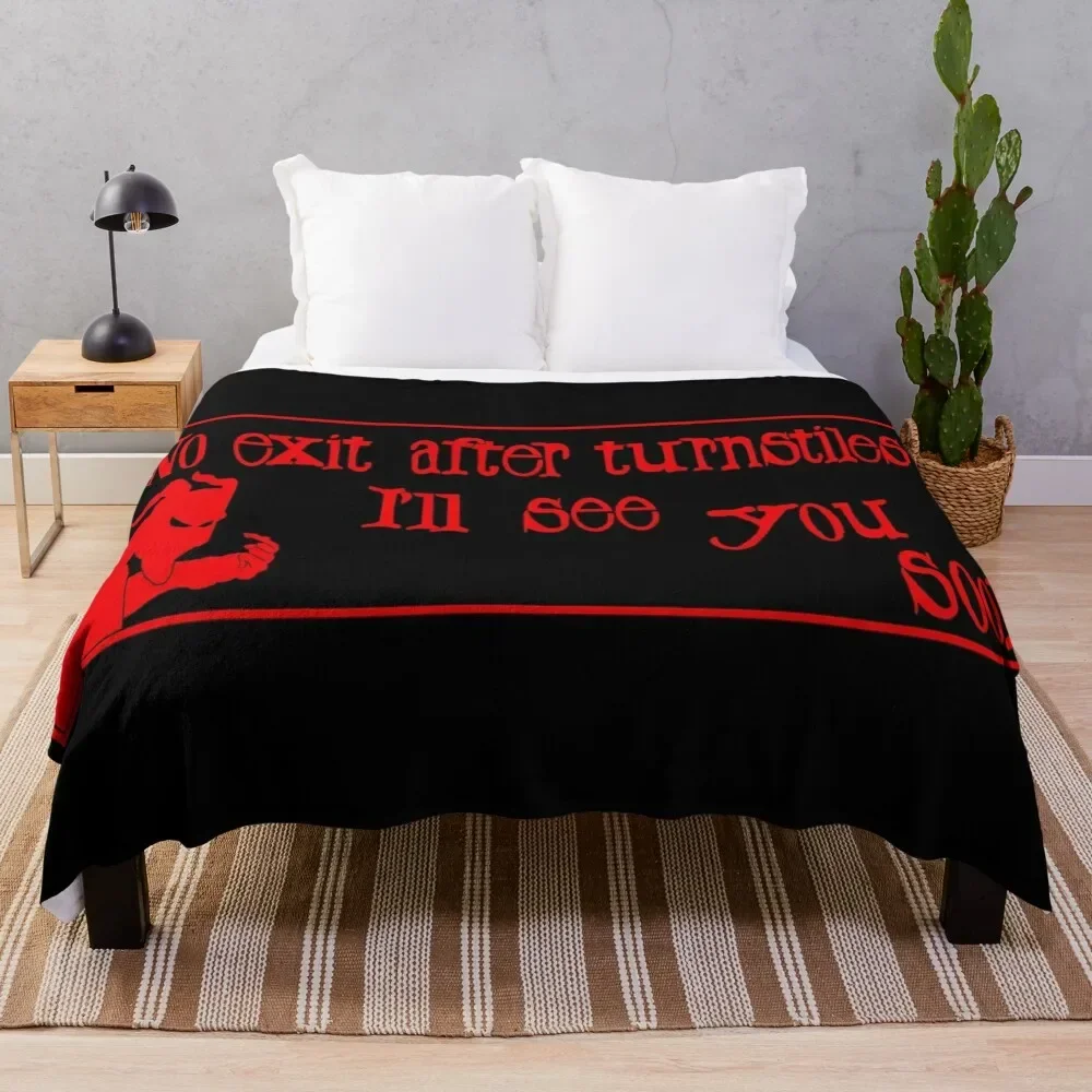 

Final destination 3 (rollercoaster ride sign) (YOU MAY NEVER RETURN!) Throw Blanket