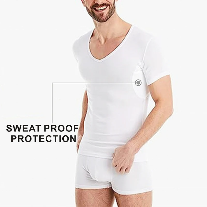 Breathable Undershirt 95% Modal 5% Spandex Short Sleeve Slim Fitness Deep V-neck Micro Soft Fabric Underwear T-shirt For Men