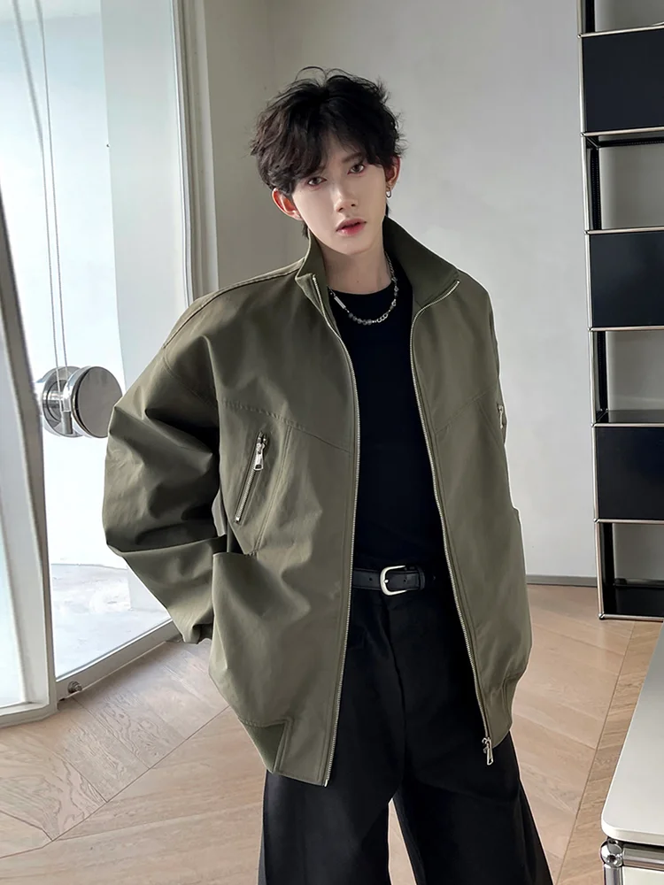 

Американская утепленная куртка-бомбер в стиле милитари для мужчин, осенняя, на молнии, функциональная рабочая одежда, с воротником-стойкой, пухонепроницаемая.