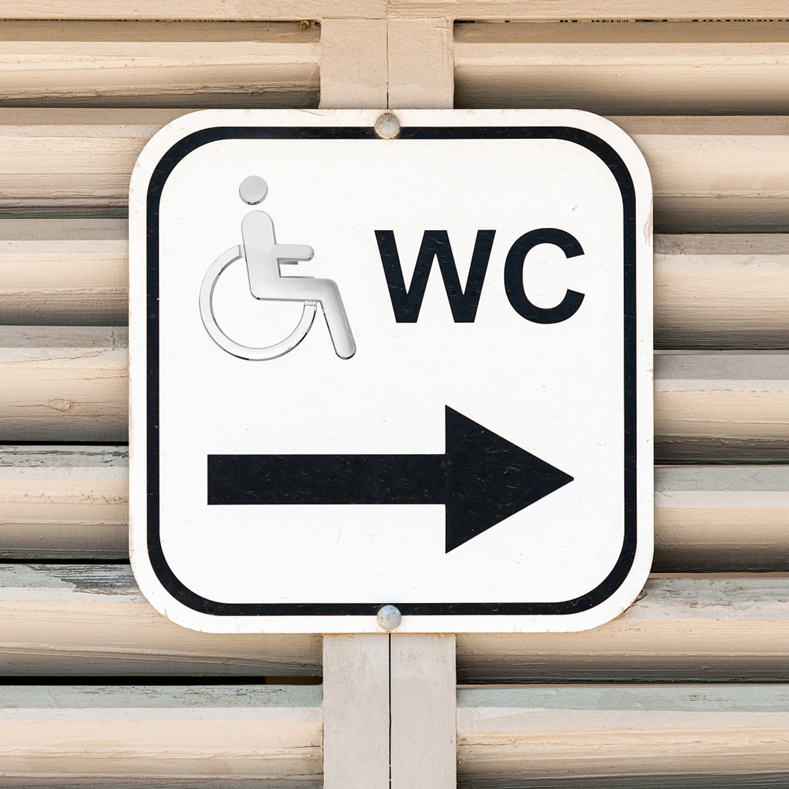 Wheelchair Disabled Restroom Sign ABS Material Bathroom Handicap Toilet Accessible Traffic Safety Sign Long Service Practical